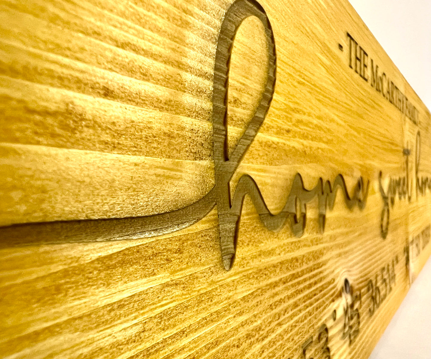 Wooden Engraved Home Sweet Home Sign (incl, co-ordinates)