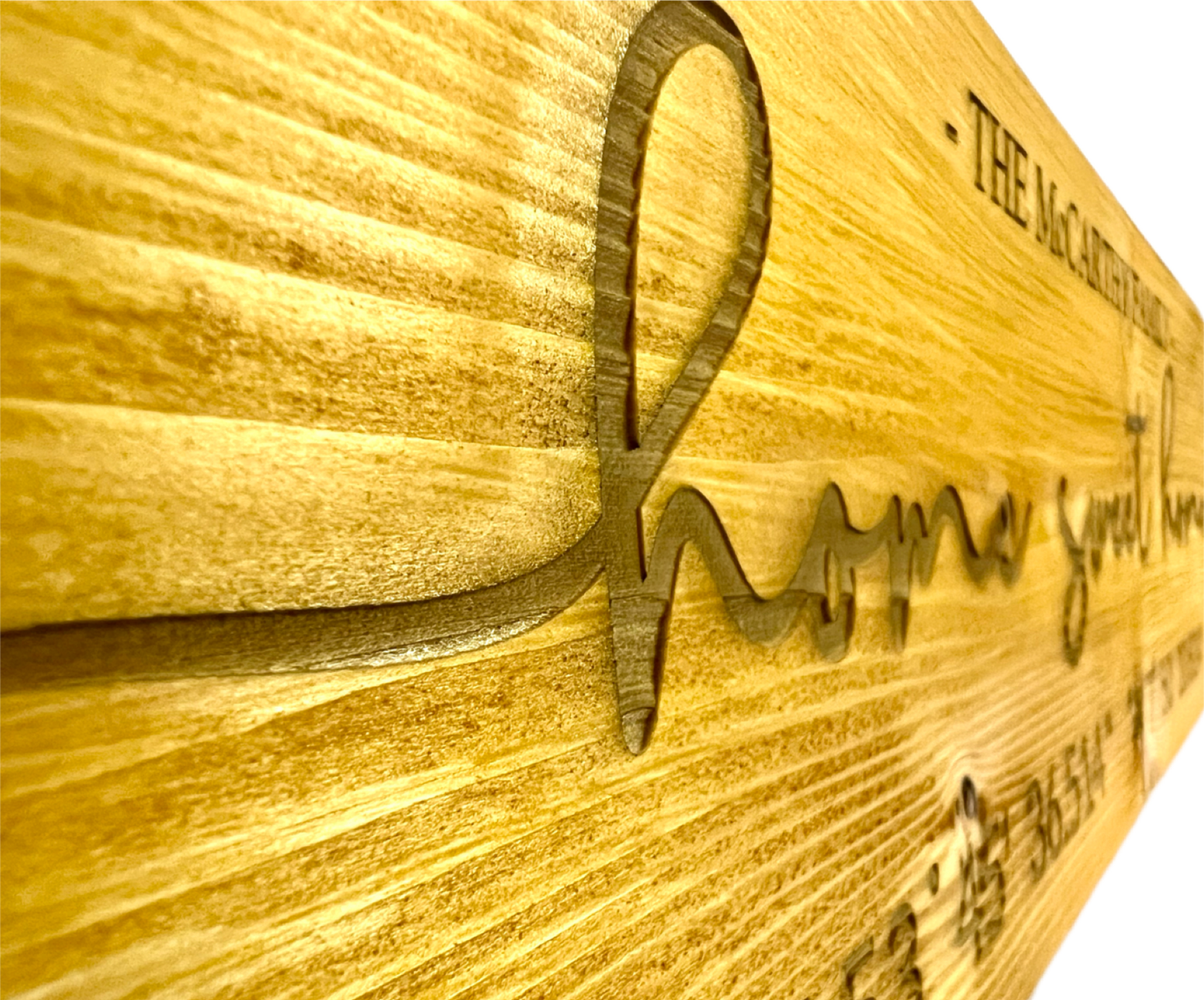 Wooden Engraved Home Sweet Home Sign (incl, co-ordinates)