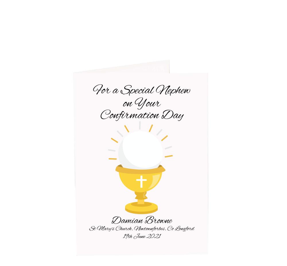Personalised Nephew Confirmation Day Card Incl. Envelope