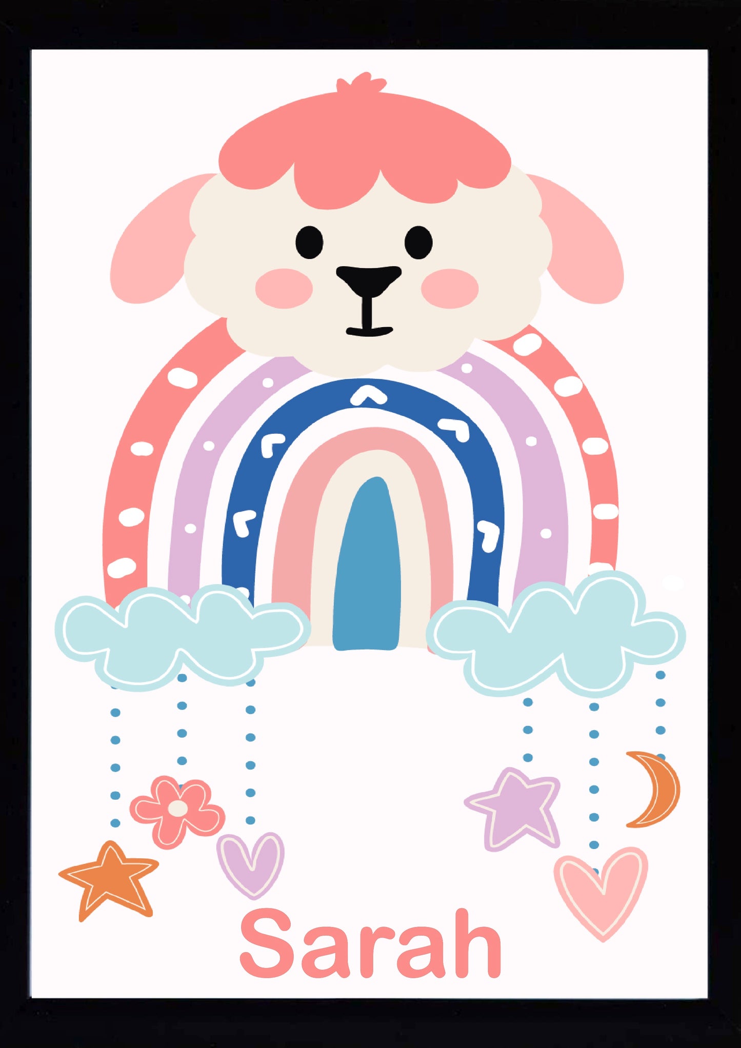 Personalised Lamb Nursery Print