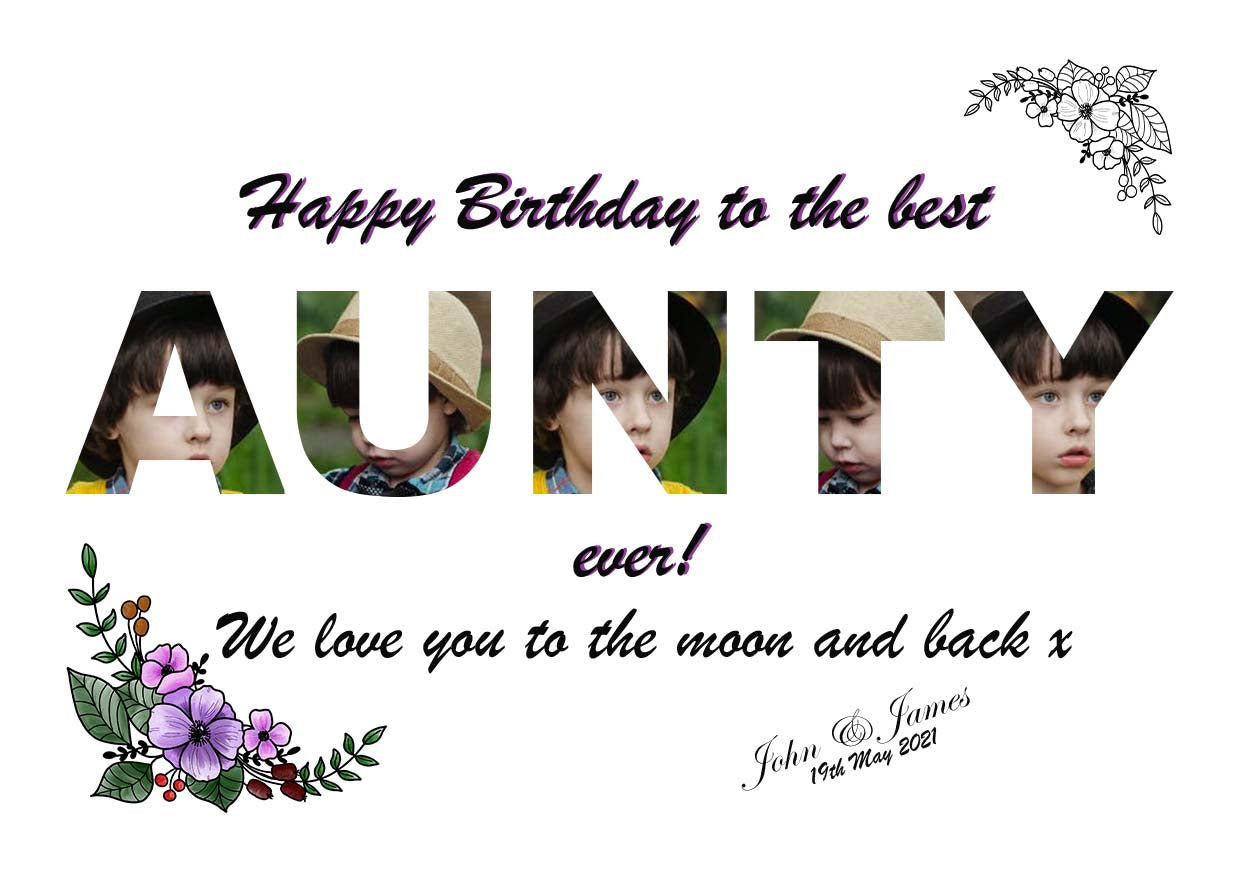 Personalised Aunty Photo Print