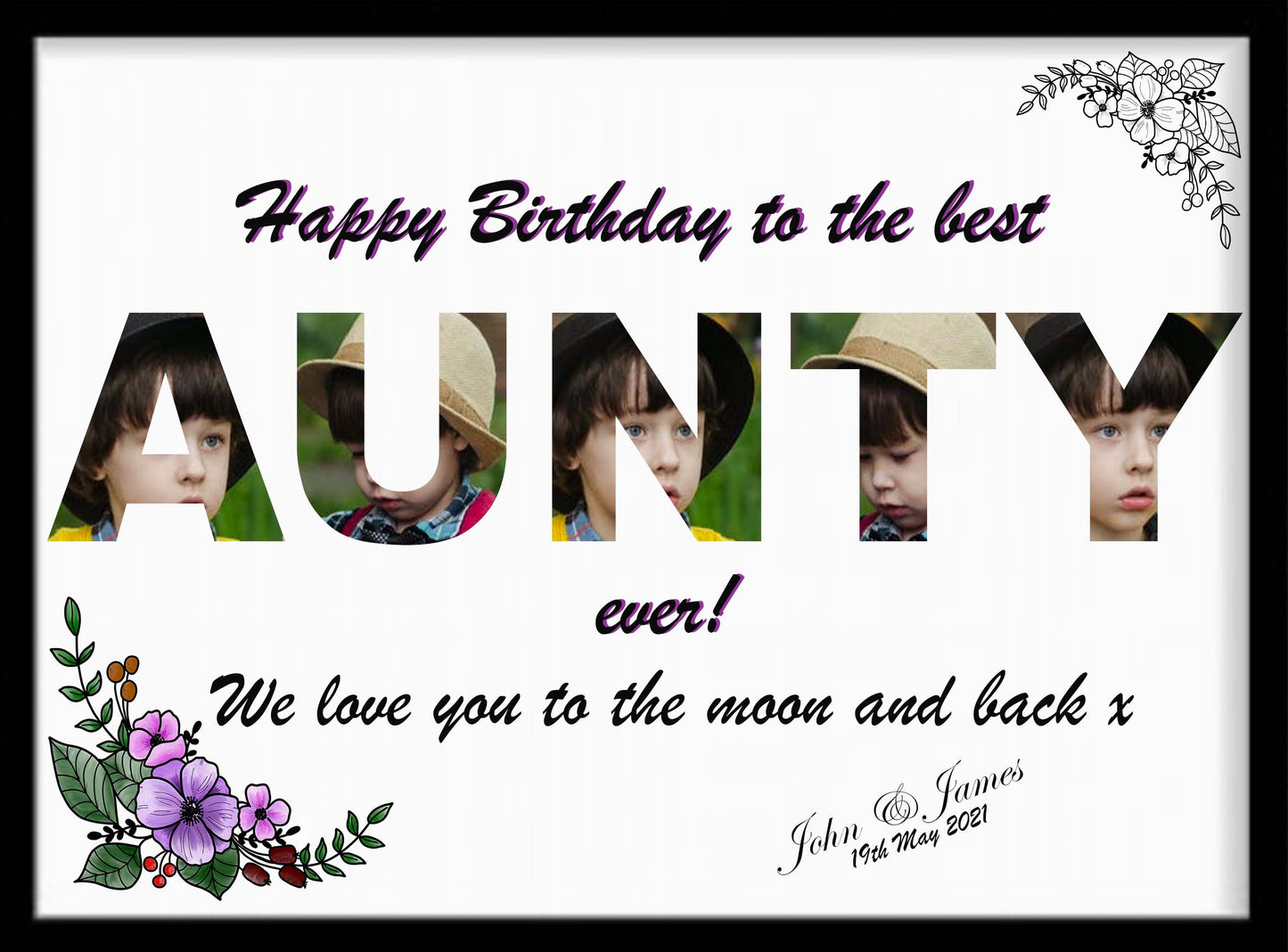 Personalised Aunty Photo Print