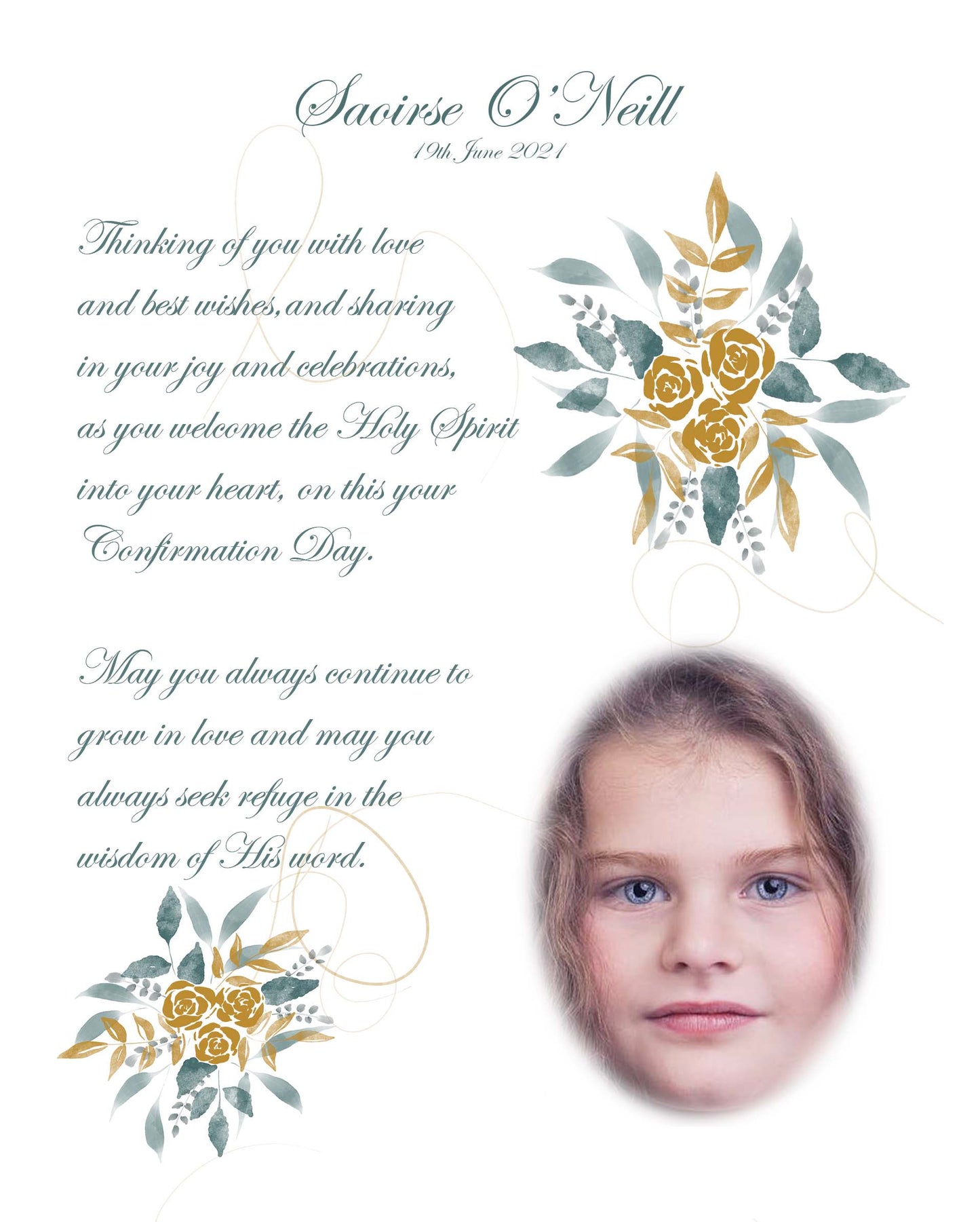 Personalised Confirmation Print with Photograph