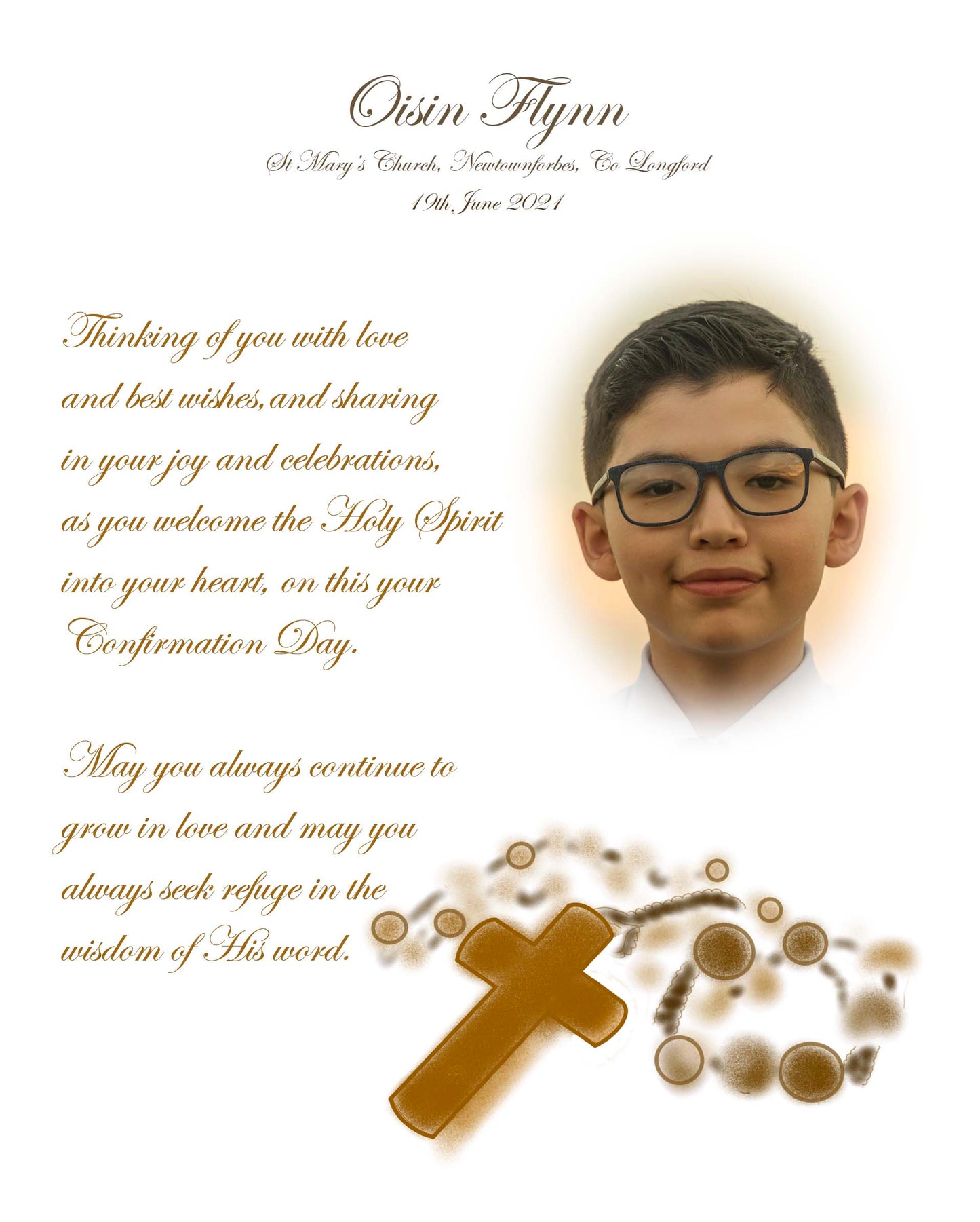 Personalised Confirmation Print with Photograph