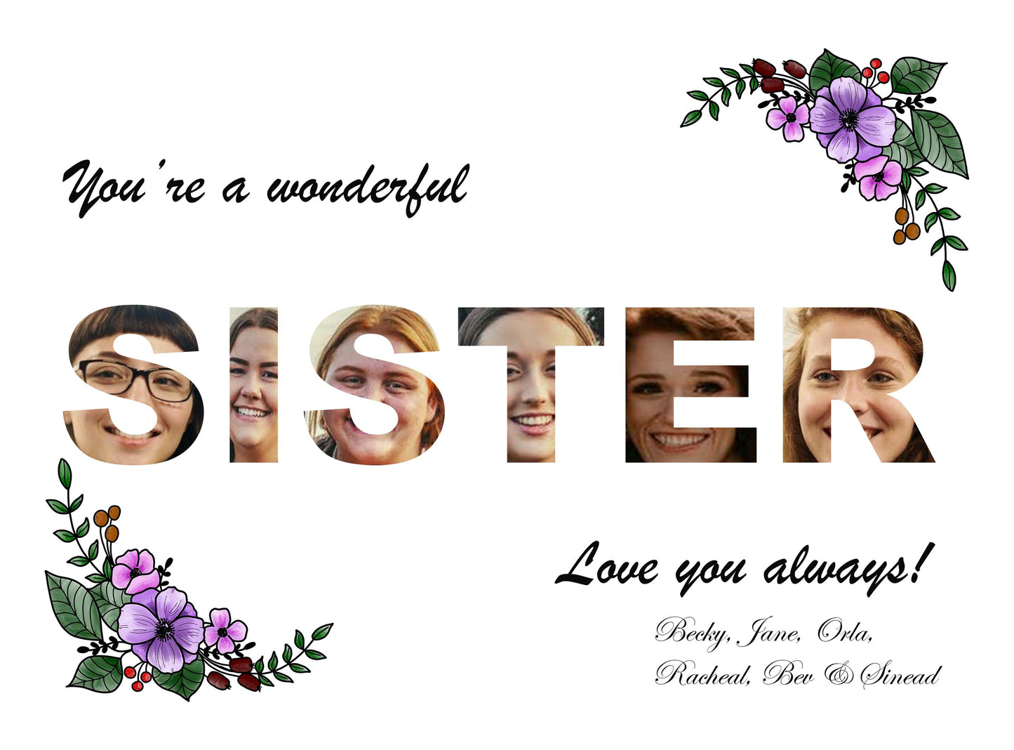 Personalised Sister Photo Print