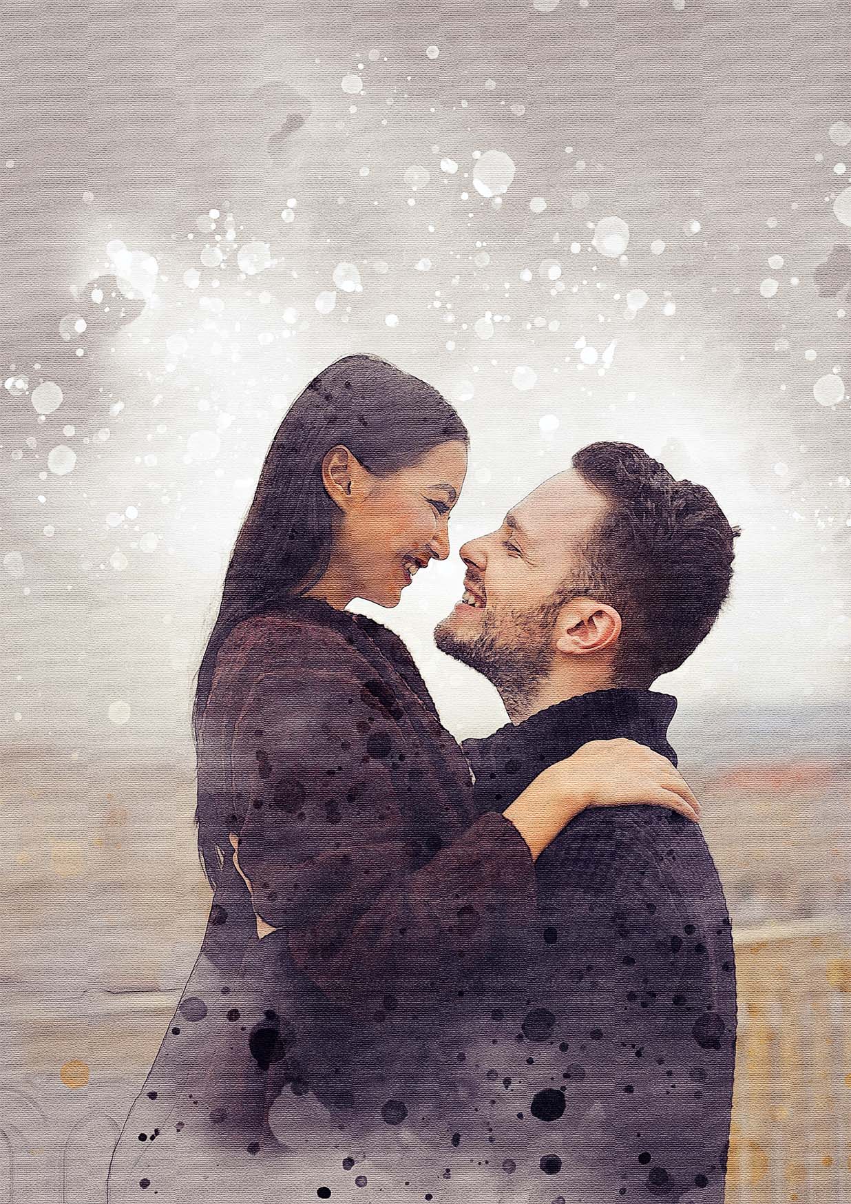 Personalised/Custom Couple Watercolour Print