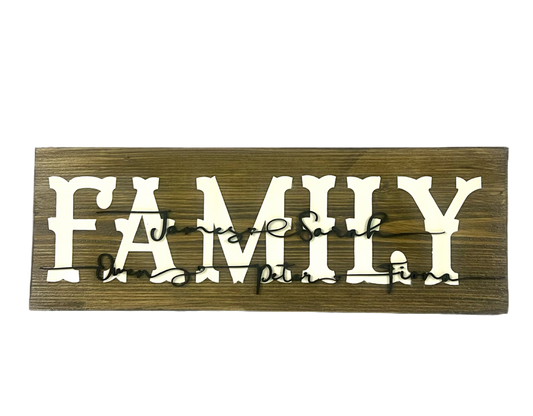 Layered Personalised Wooden "Family" Sign