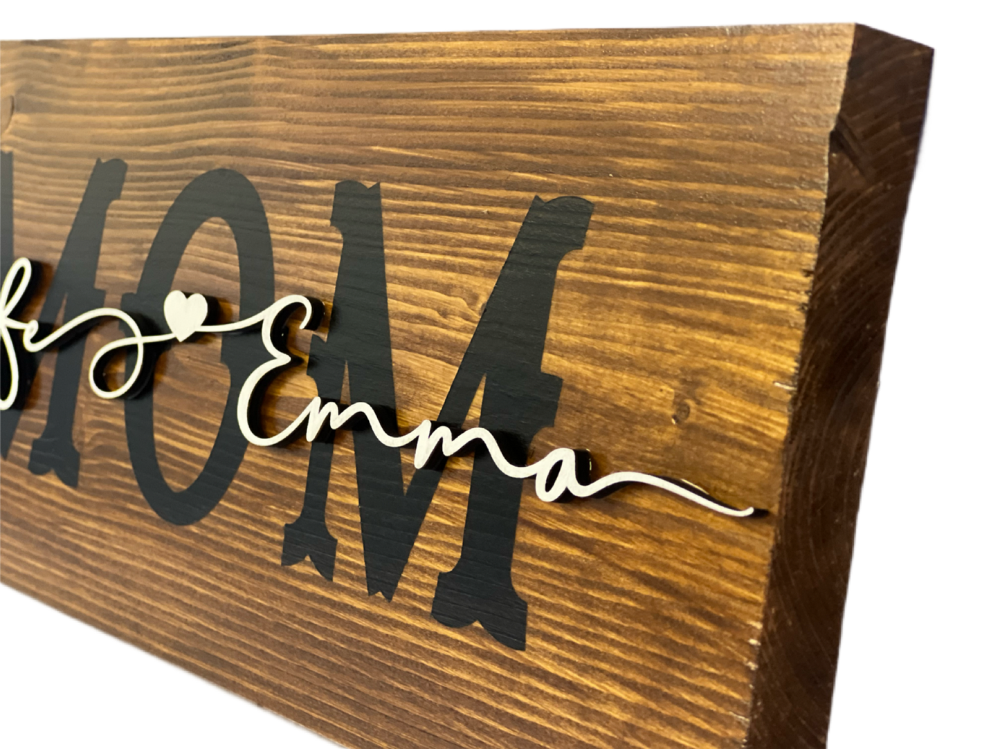 Wooden "MOM" or "MAM" Sign with Names