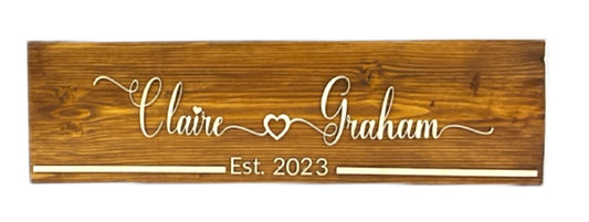 Couples Wooden Sign with/without Date