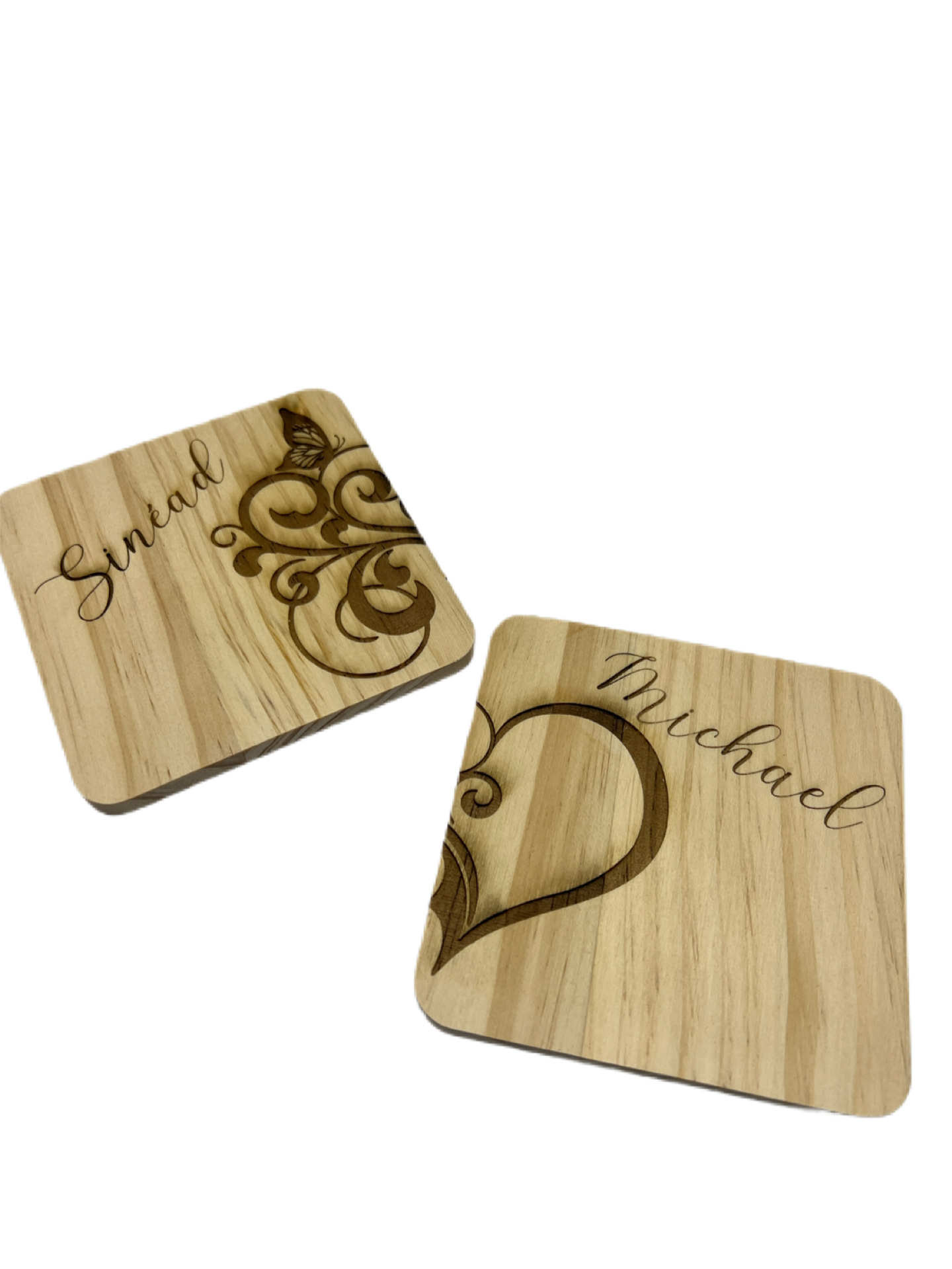 Personalised Wooden Couple Coaster Set