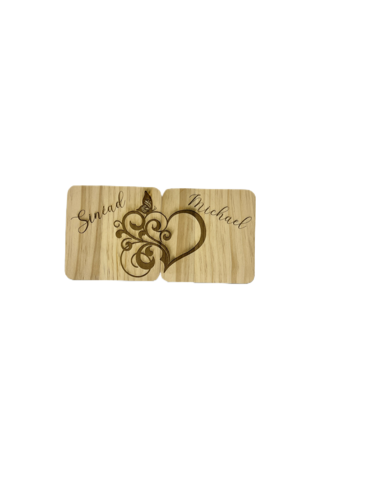 Personalised Wooden Couple Coaster Set