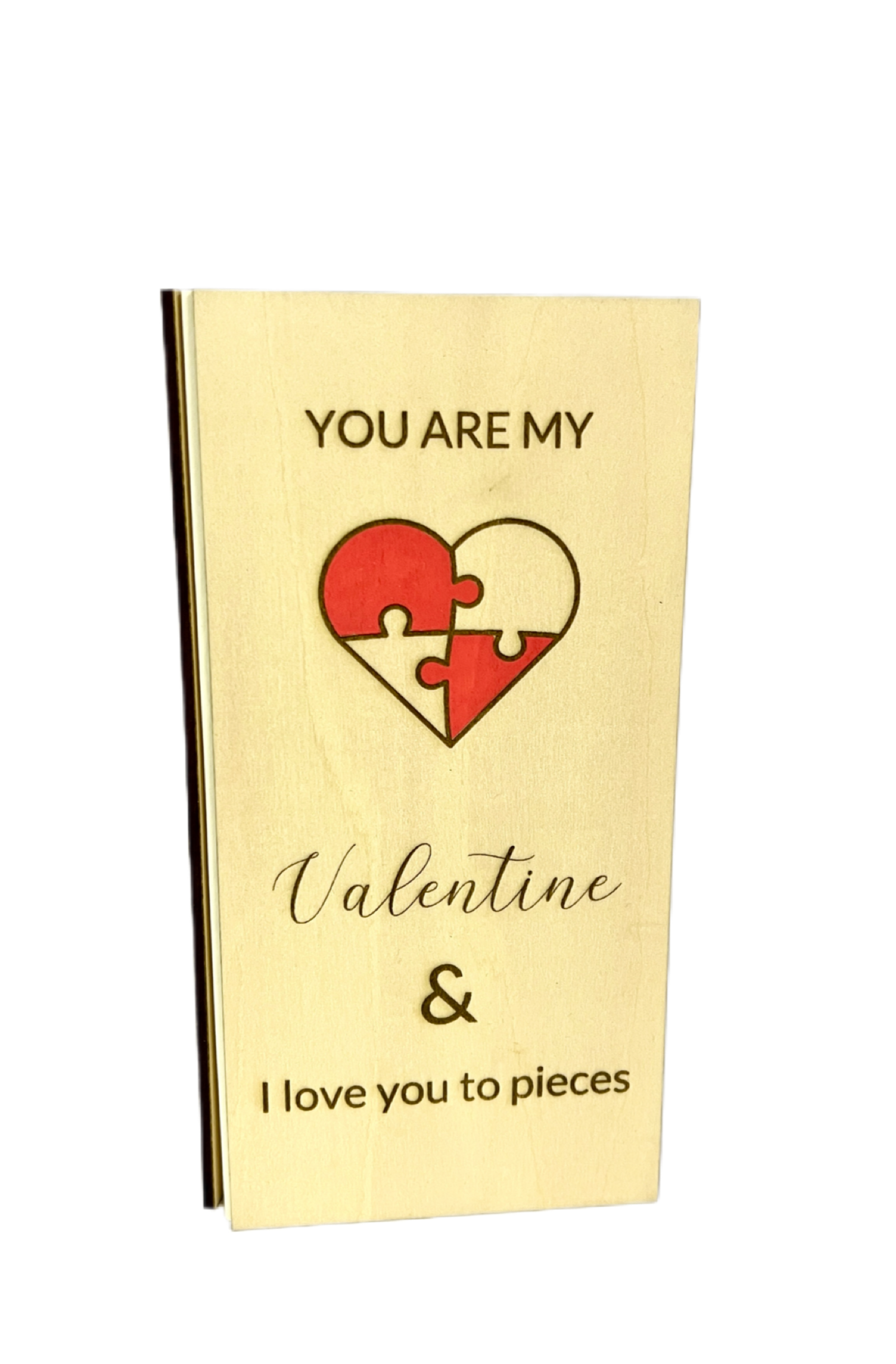 Wooden Valentines Card