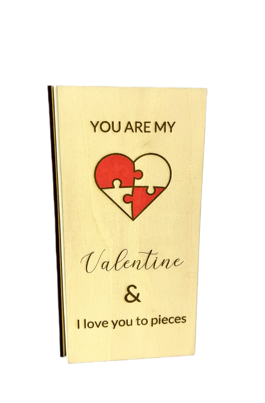 Wooden Valentines Card