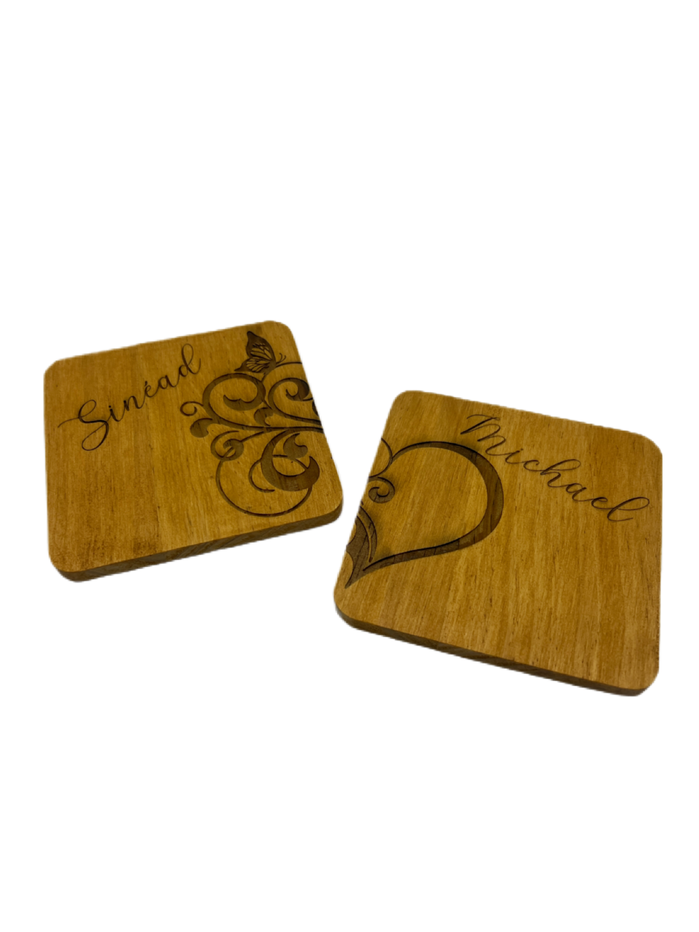 Personalised Wooden Couple Coaster Set