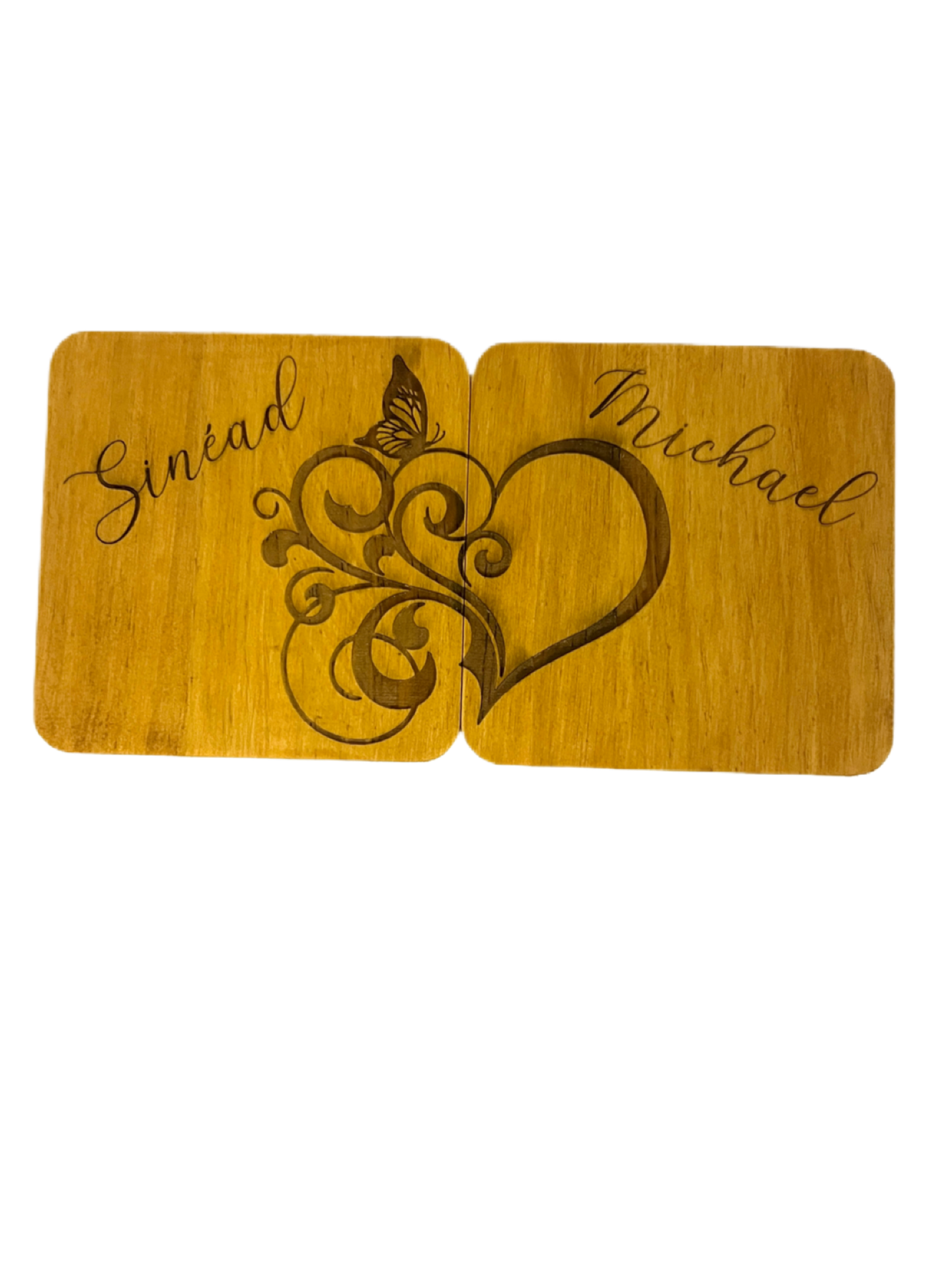 Personalised Wooden Couple Coaster Set