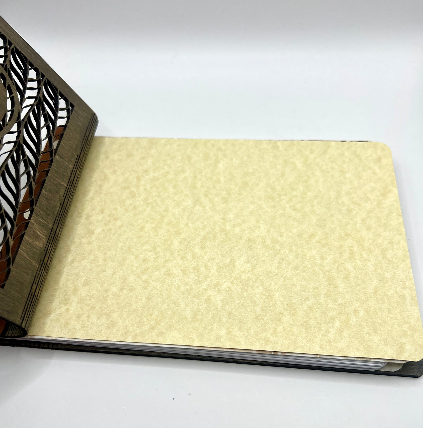 Handmade Wooden Book with Faux Leather Binding