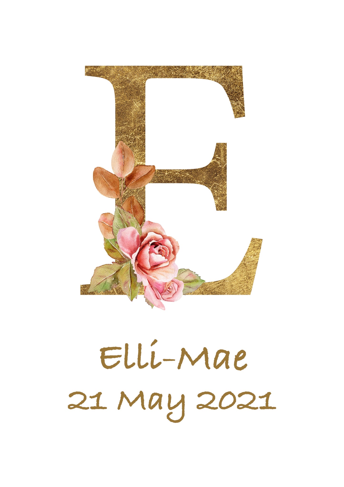 Personalised Floral Initial Print