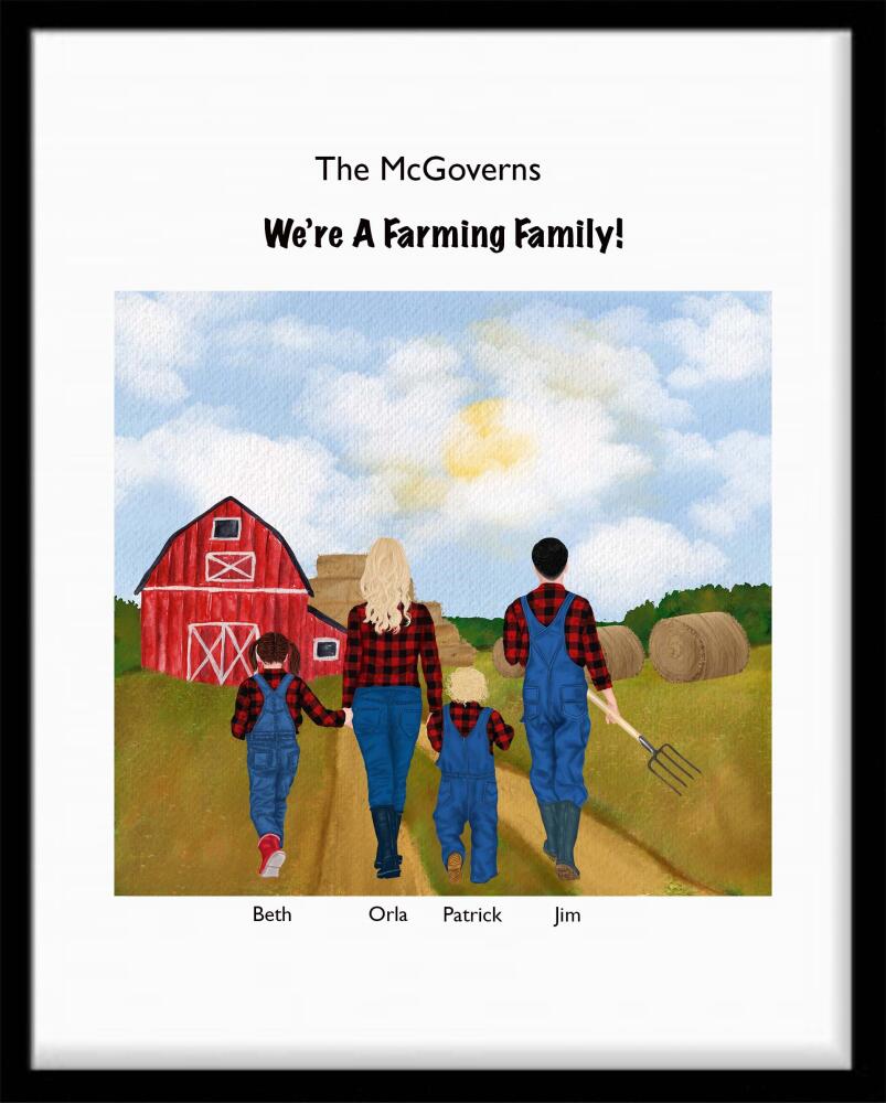 Personalised Farming Family Print