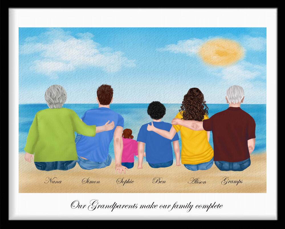 Personalised Family Print incl Grandparents