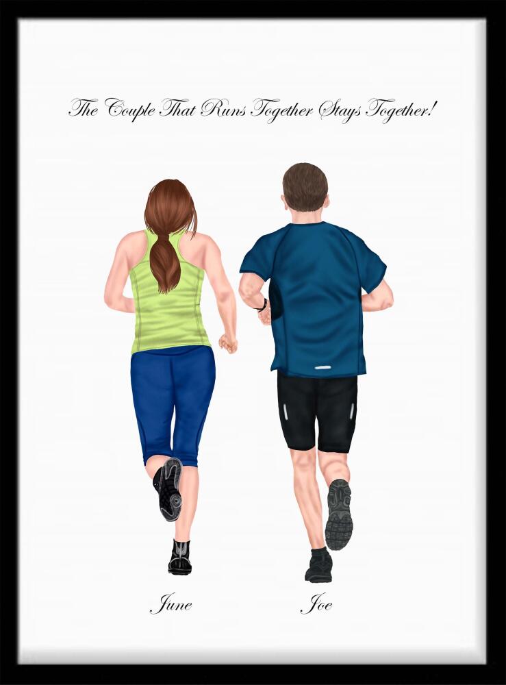 Personalised Runners Couple Print