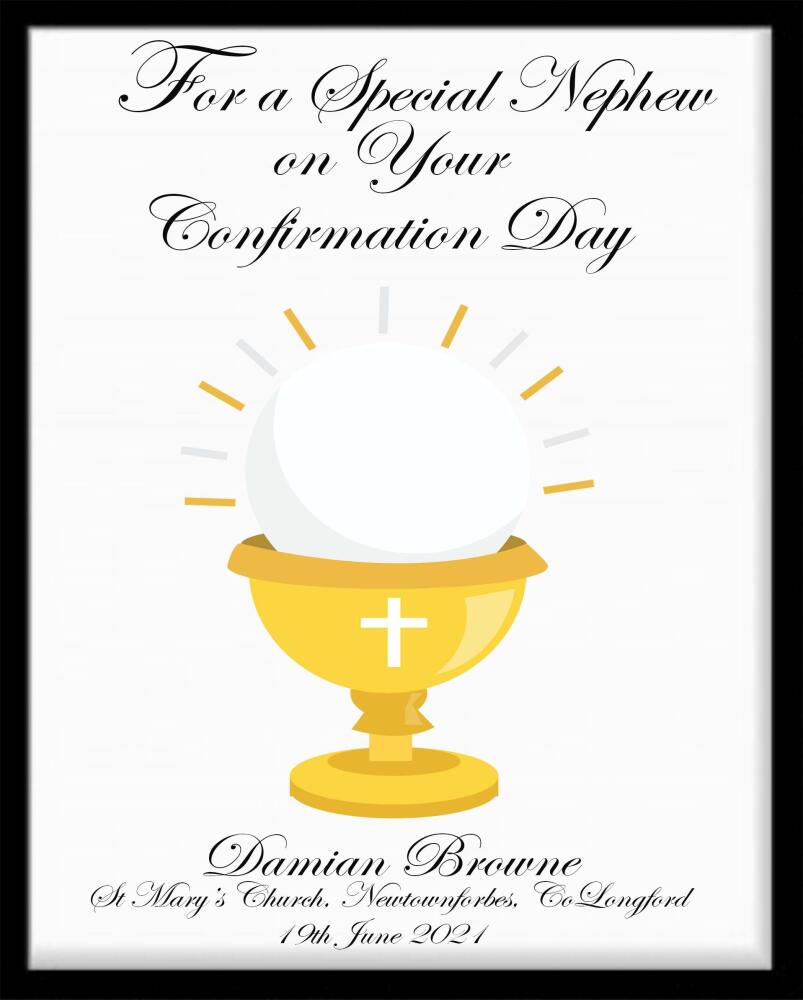 Personalised Nephew Confirmation Day Print