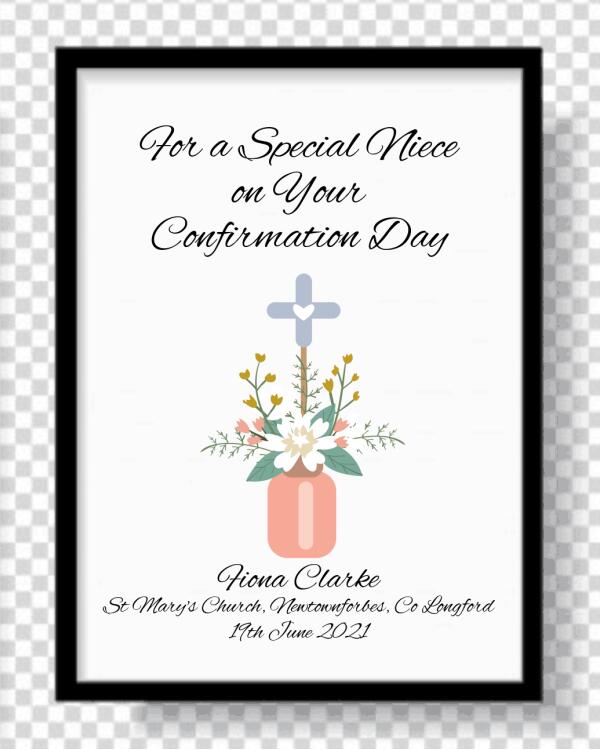 Personalised Niece Confirmation Day Print