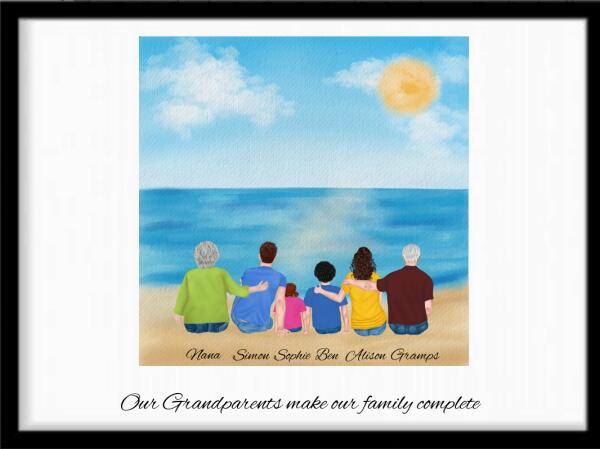 Personalised Family Print incl Grandparents