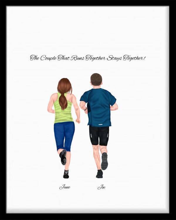 Personalised Runners Couple Print