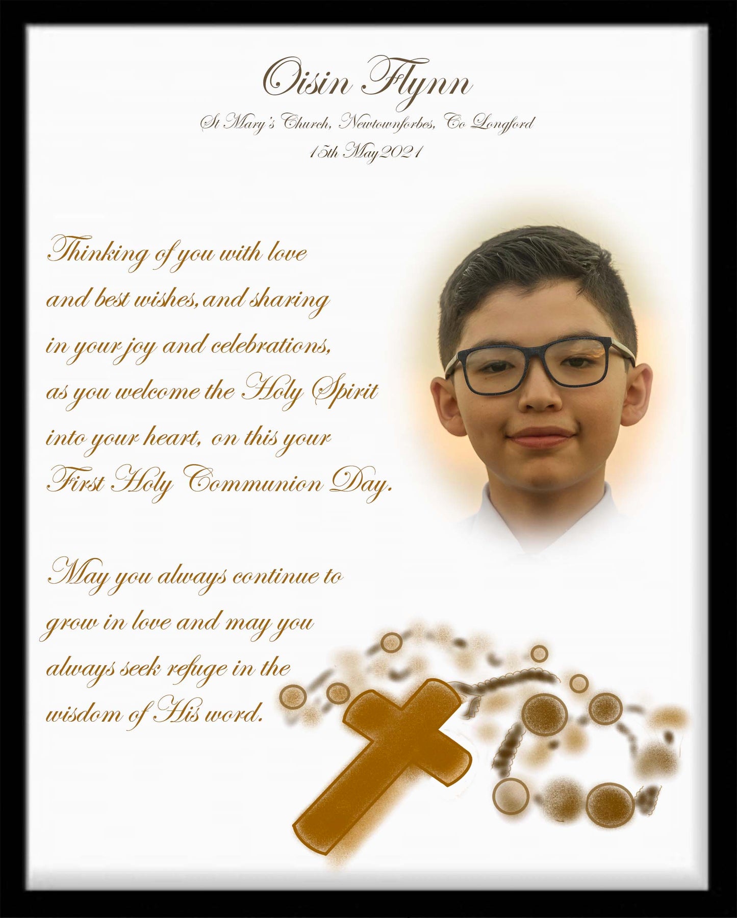 Personalised First Holy Communion Print with Photograph