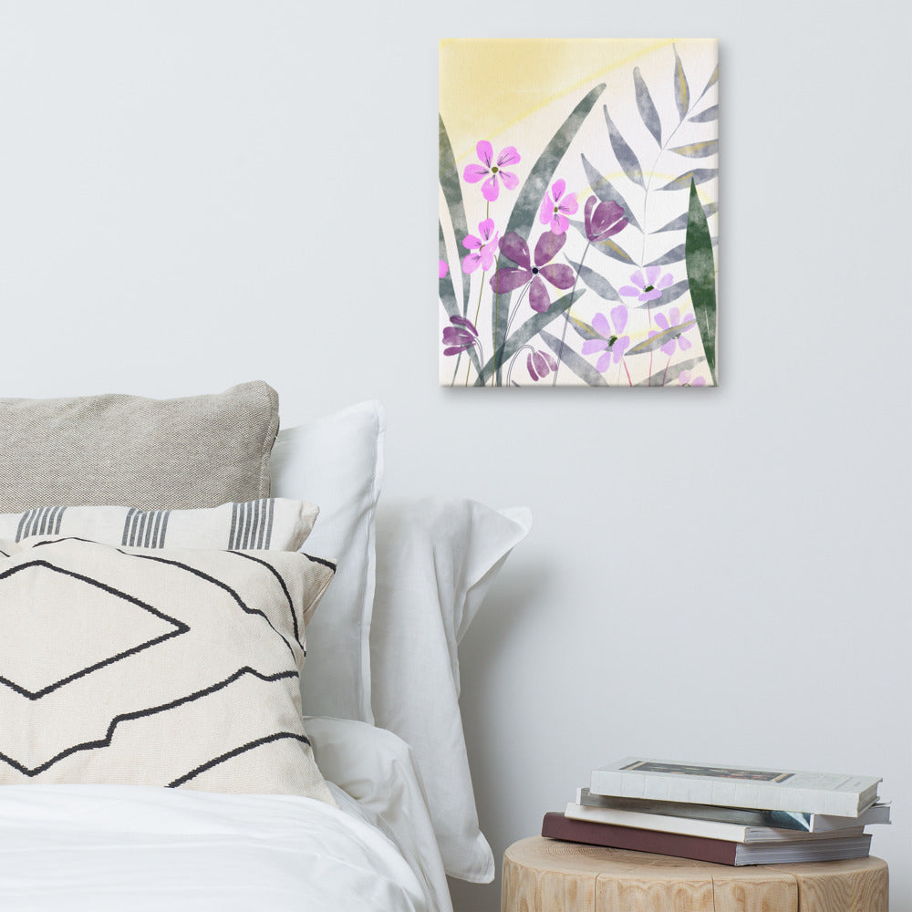 Sunlight and Florals with Pink, Red and Lilac Flowers - Canvas - Series 1B